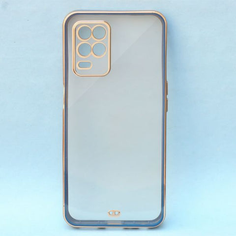 Blue Electroplated Transparent Case for Realme 8 5G