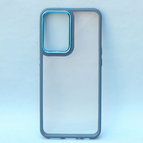 Dark Blue Metal Safe Transparent Case for Redmi Note 10 Pro Max