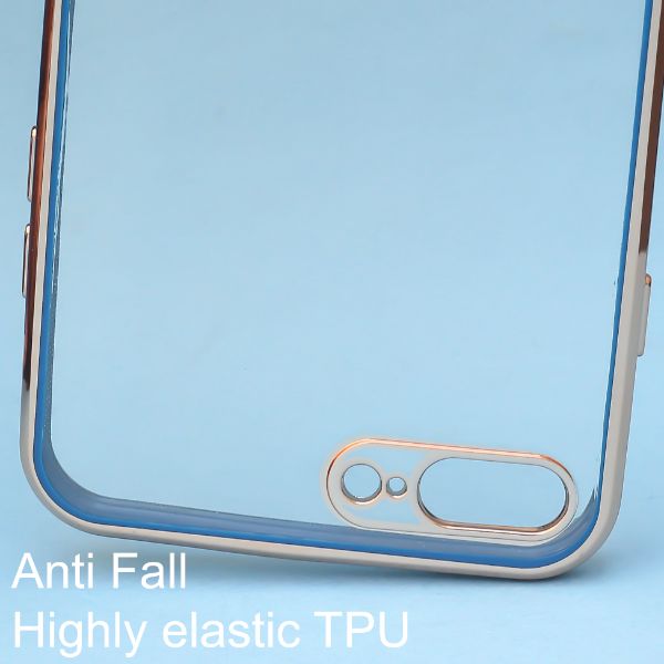 Blue Electroplated Transparent Case for Apple iphone 8 Plus