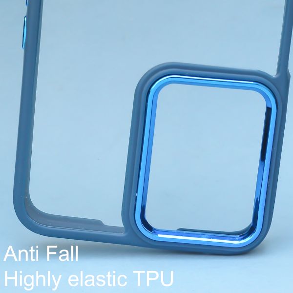 Dark Blue Metal Protection Transparent Case for Oneplus 10R