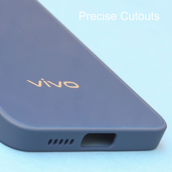 Dark Blue camera Safe mirror case for Vivo V23