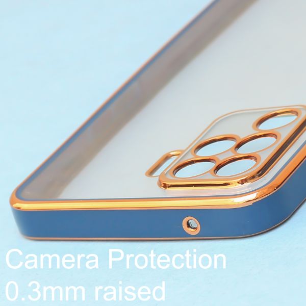 Blue Electroplated Transparent Case for Oppo F19 Pro