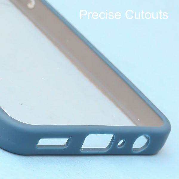 Dark Blue Metal Safe Transparent Case for Redmi Note 10 Pro Max