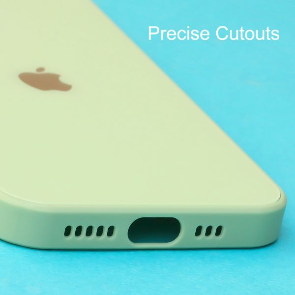 Light green camera Safe mirror case for Apple Iphone 15 Plus