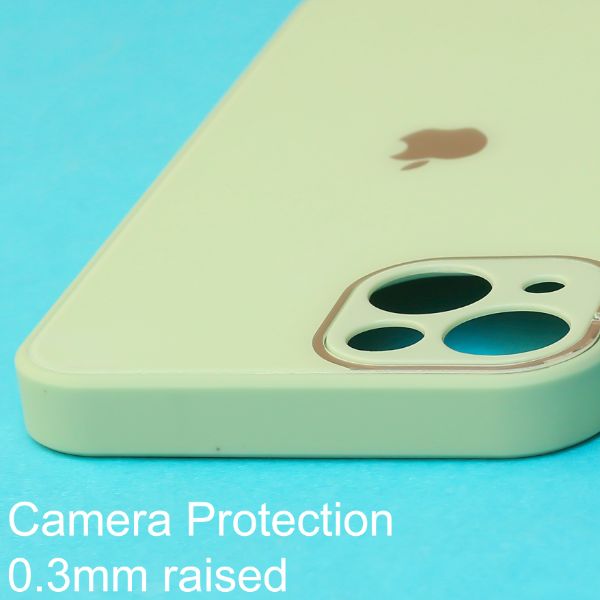 Light green camera Safe mirror case for Apple Iphone 15 Plus