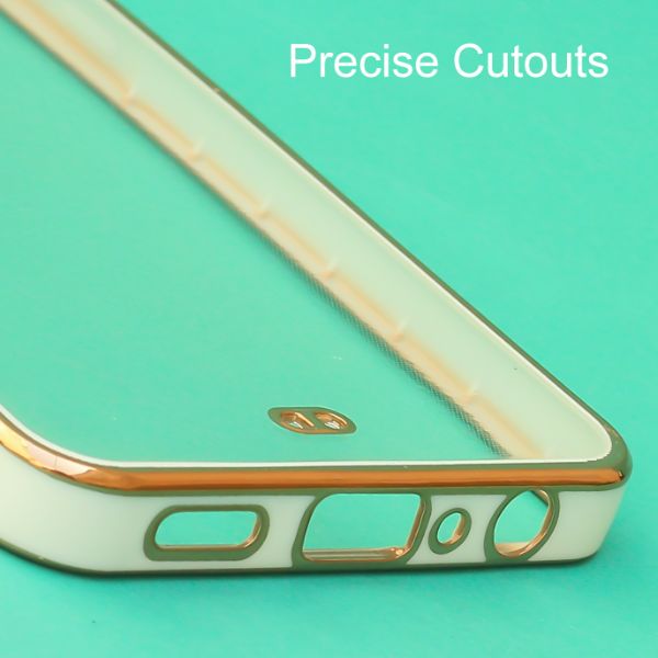 White Electroplated Transparent Case for Oppo F19 Pro