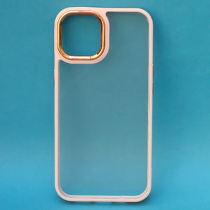 Peach Metal Safe Transparent Case for Apple iphone 12 Pro Max