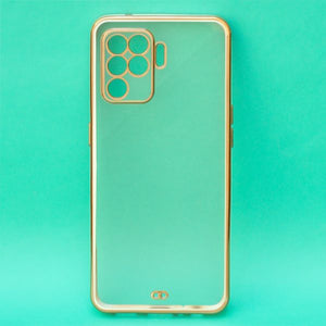 White Electroplated Transparent Case for Oppo F19 Pro