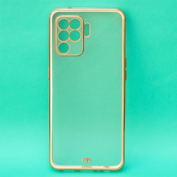 White Electroplated Transparent Case for Oppo F19 Pro