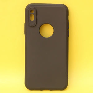 Black Spazy Logo Cut Silicone Case for Apple Iphone Xr
