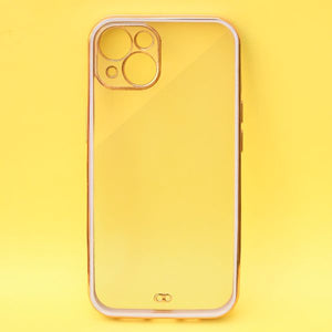 Rose Gold Electroplated Transparent Case for Apple iphone 14