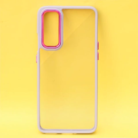 Purple Metal Safe Transparent Case for Oneplus Nord