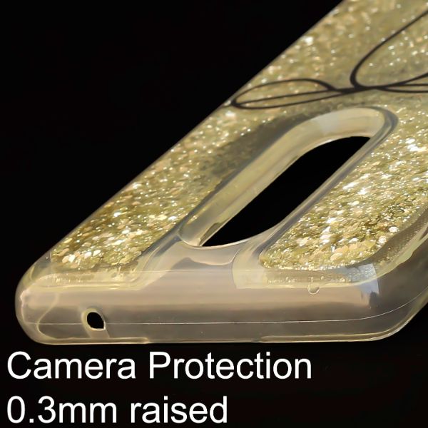 Golden Black bow glitter silicone case for Oneplus 8