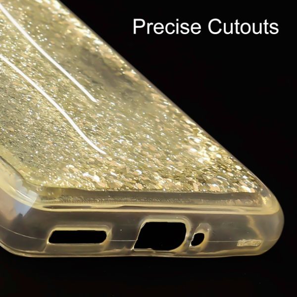 Golden White Bow Glitter Silicone Case for Oneplus 6t