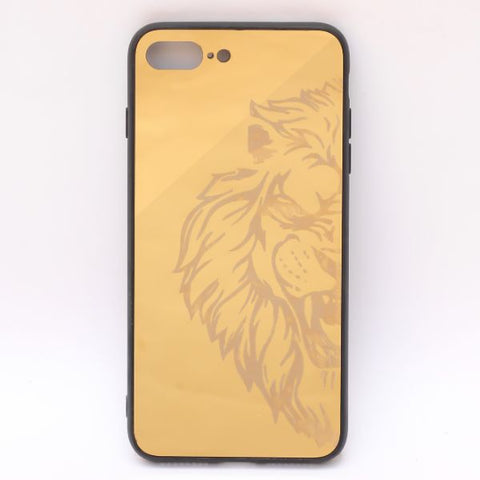 Golden Lion mirror Silicone Case for Apple Iphone 7 Plus