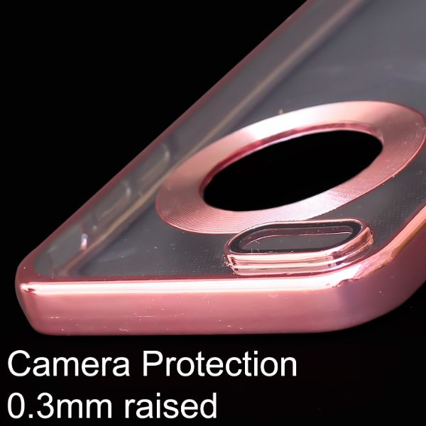 Pink 6D Chrome Logo Cut Transparent Case for Apple iphone 8 Plus