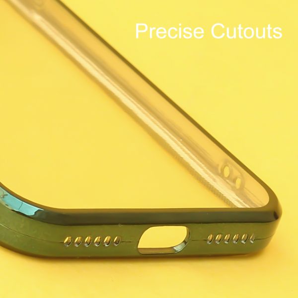 Green 6D Chrome Logo Cut Transparent Case for Apple iphone SE 2