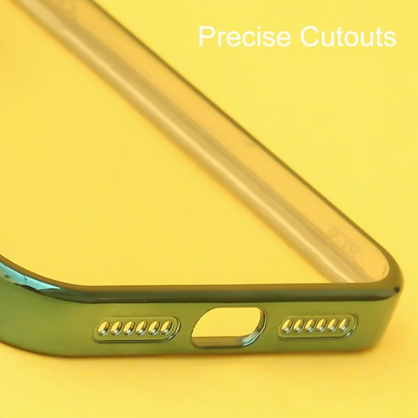 Green 6D Chrome Logo Cut Transparent Case for Apple iphone XR