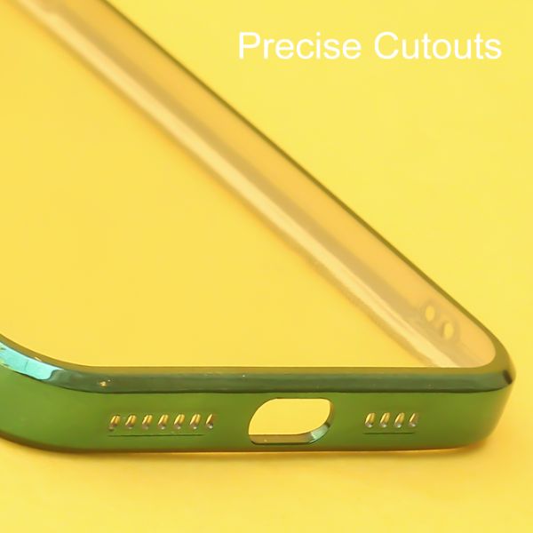 Green 6D Chrome Logo Cut Transparent Case for Apple iphone Xs Max