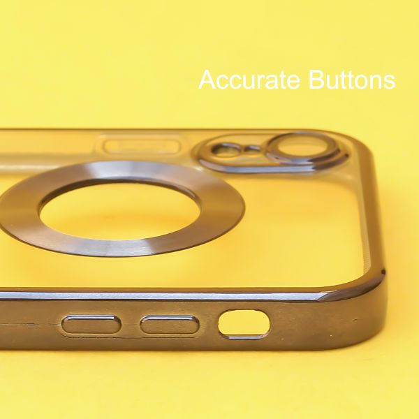Black 6D Chrome Logo Cut Transparent Case for Apple iphone XR