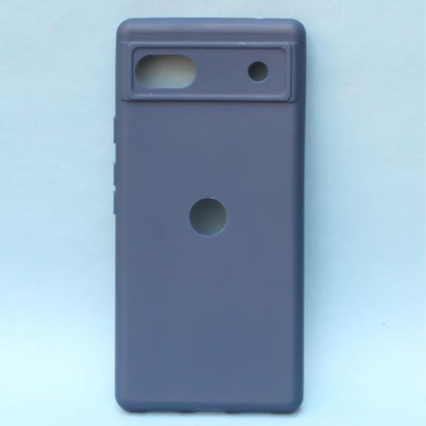 Dark Blue Candy Logo Cut Silicone Case for Google Pixel 6A