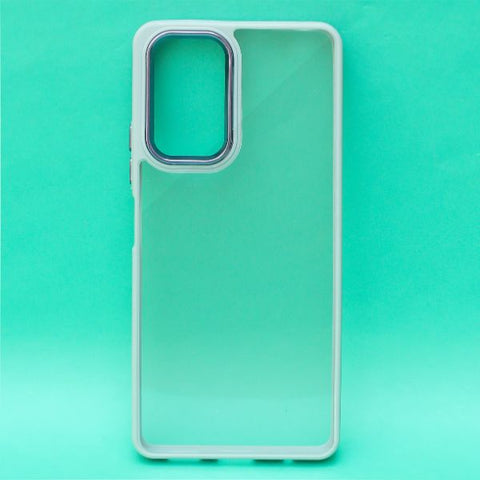 Light Blue Metal Safe Transparent Case for Redmi Note 10 Pro