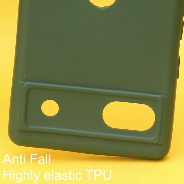 Dark Green Candy Logo Cut Silicone Case for Google Pixel 6A