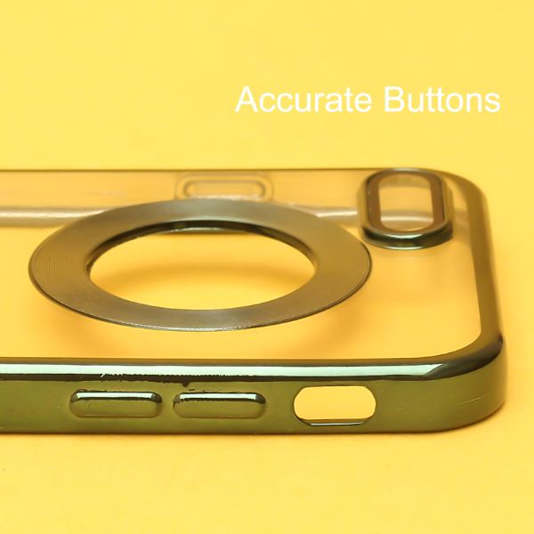 Green 6D Chrome Logo Cut Transparent Case for Apple iphone 7 Plus