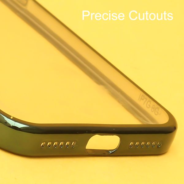 Green 6D Chrome Logo Cut Transparent Case for Apple iphone 7 Plus
