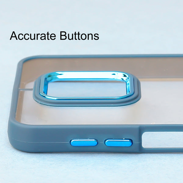 Dark Blue Metal Safe Transparent Case for Redmi Note 9 Pro