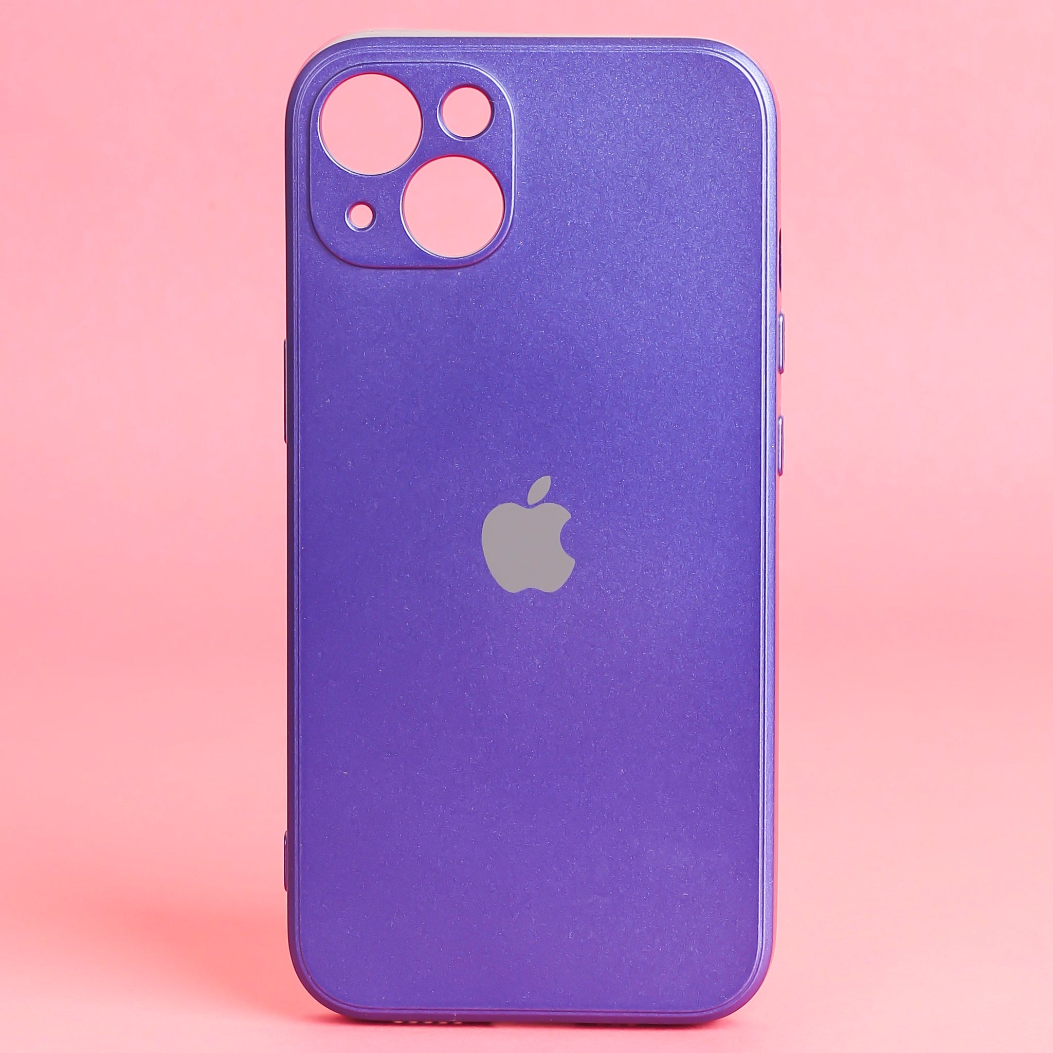 Violet Metallic Finish Silicone Case for Apple Iphone 14