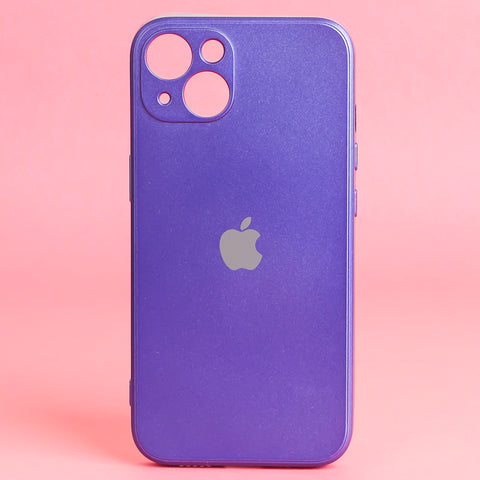 Violet Metallic Finish Silicone Case for Apple Iphone 13