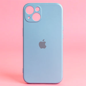 Blue Metallic Finish Silicone Case for Apple Iphone 14