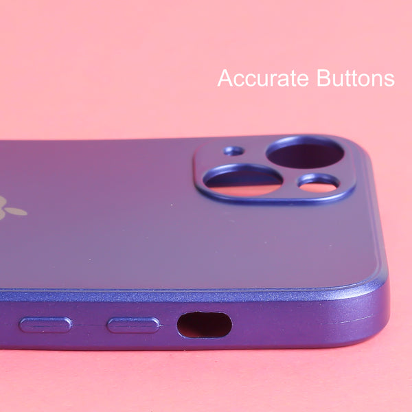 Violet Metallic Finish Silicone Case for Apple Iphone 13