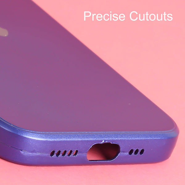 Violet Metallic Finish Silicone Case for Apple Iphone 14