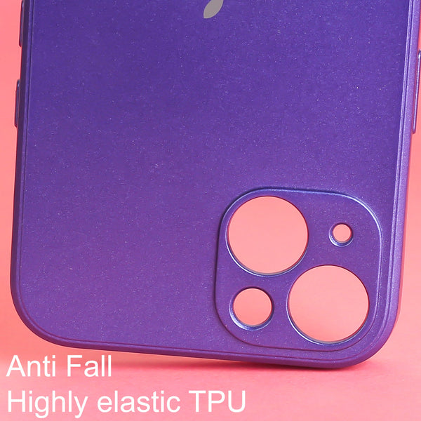 Violet Metallic Finish Silicone Case for Apple Iphone 14