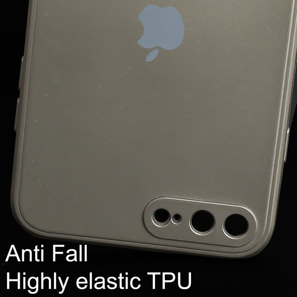 Dark Grey Metallic Finish Silicone Case for Apple Iphone 7 Plus