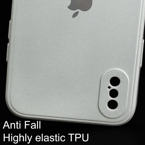 Silver Metallic Finish Silicone Case for Apple Iphone X/Xs