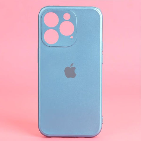 Blue Metallic Finish Silicone Case for Apple Iphone 14 Pro Max
