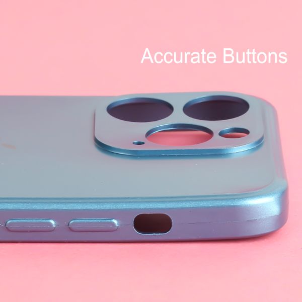 Blue Metallic Finish Silicone Case for Apple Iphone 14 Pro