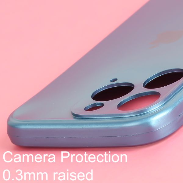 Blue Metallic Finish Silicone Case for Apple Iphone 14 Pro