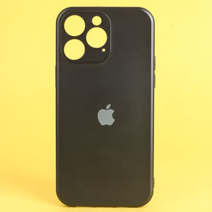 Black Metallic Finish Silicone Case for Apple Iphone 14 Pro Max