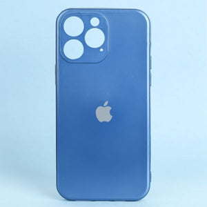 Dark Blue Metallic Finish Silicone Case for Apple Iphone 14 Pro Max