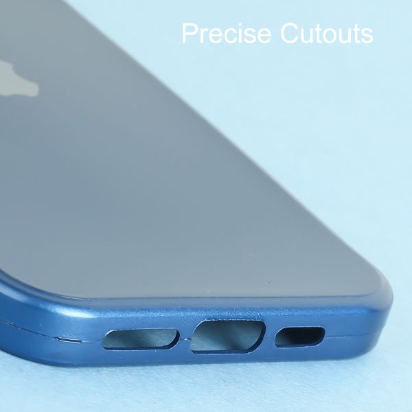 Dark Blue Metallic Finish Silicone Case for Apple Iphone 14 Pro Max