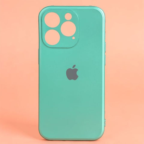 Dark Green Metallic Finish Silicone Case for Apple Iphone 14 Pro