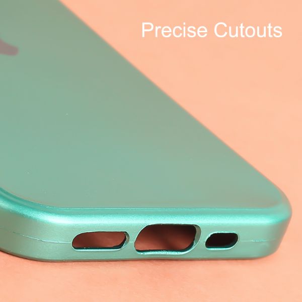 Dark Green Metallic Finish Silicone Case for Apple Iphone 14 Pro