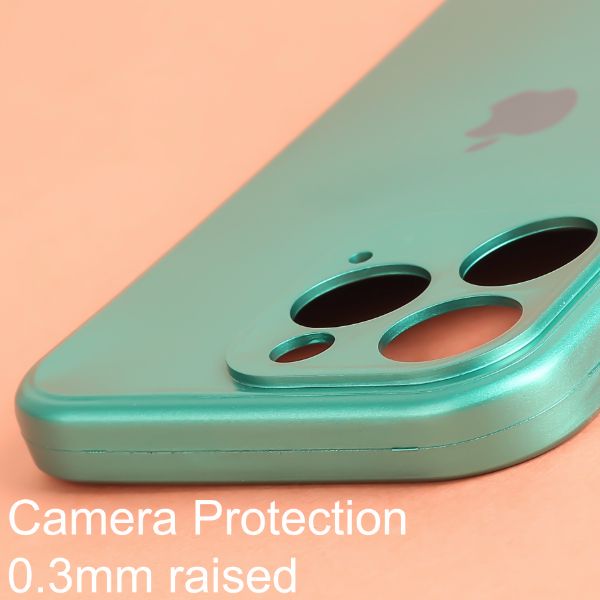 Dark Green Metallic Finish Silicone Case for Apple Iphone 14 Pro