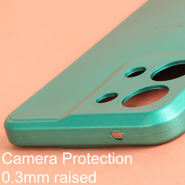 Dark Green Metallic Finish Silicone Case for Oppo Reno 8