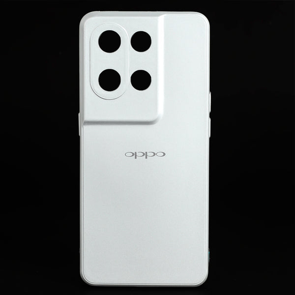 Silver Metallic Finish Silicone Case for Oppo Reno 8 Pro