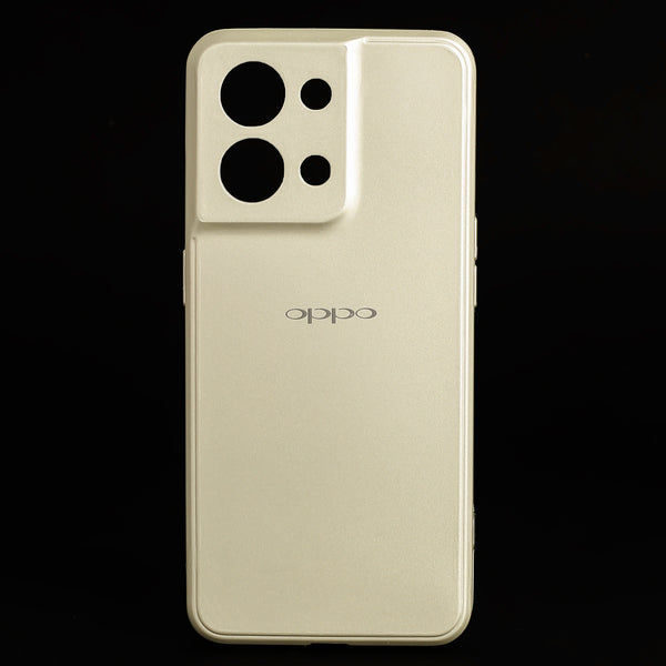 Cream Metallic Finish Silicone Case for Oppo Reno 8